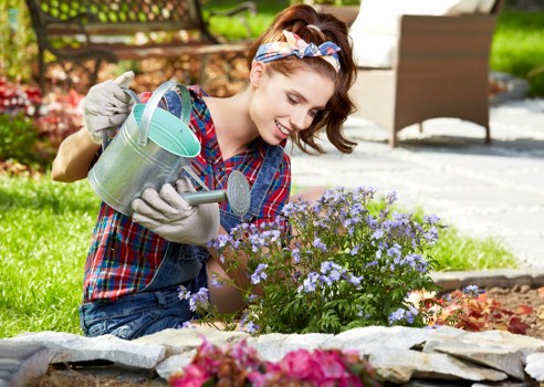 Professional gardener working in a Stratford garden